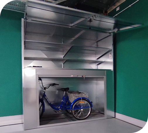 Rower w boxie garażowym